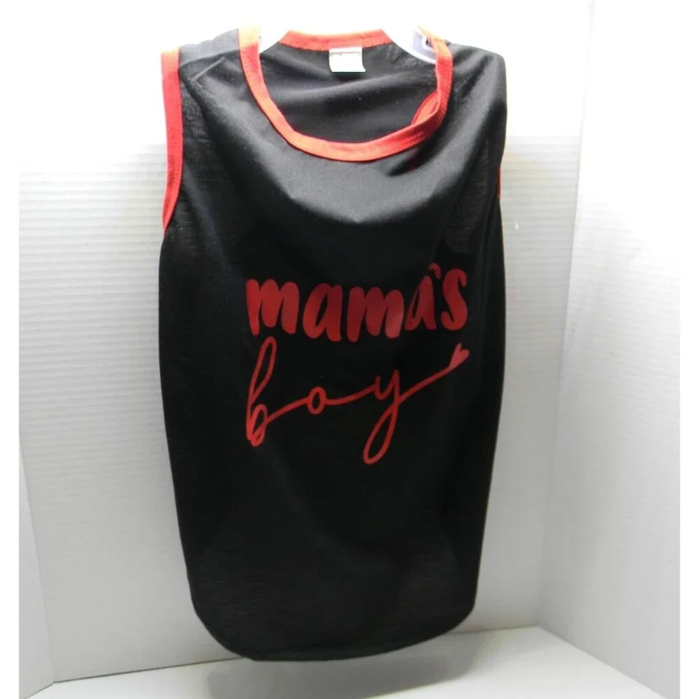 Pet Spirit Dog Shirt Valentine Mama's Boy Black Red Heart Size L NWOT